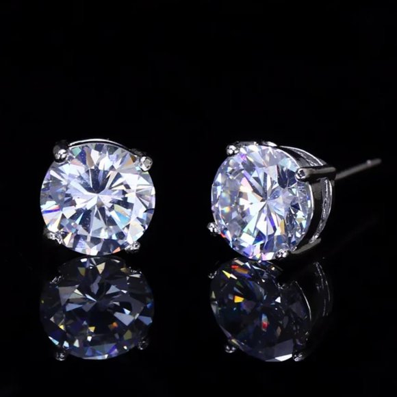 Prom Pageant Bridal Jewelry - Cubic Zirconia Faux Diamond 8mm Studs